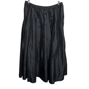RODIER black full midi skirt elastic waist Vintage 70's size 40 Medium